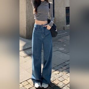MULVAN High-waisted, Wide-leg, Relaxed-loose Denim Jeans!